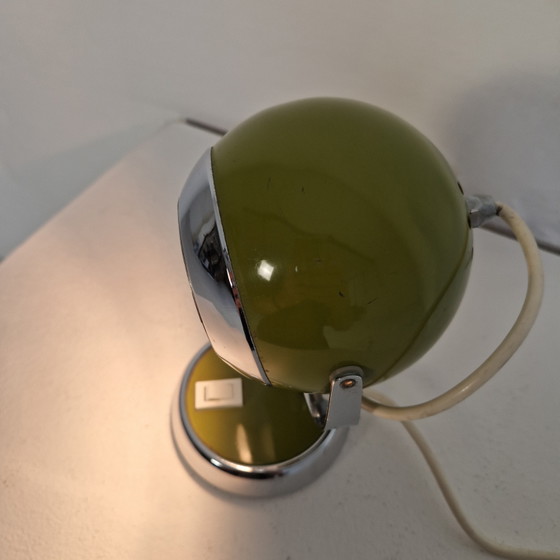 Image 1 of Vintage space age green globe lamp