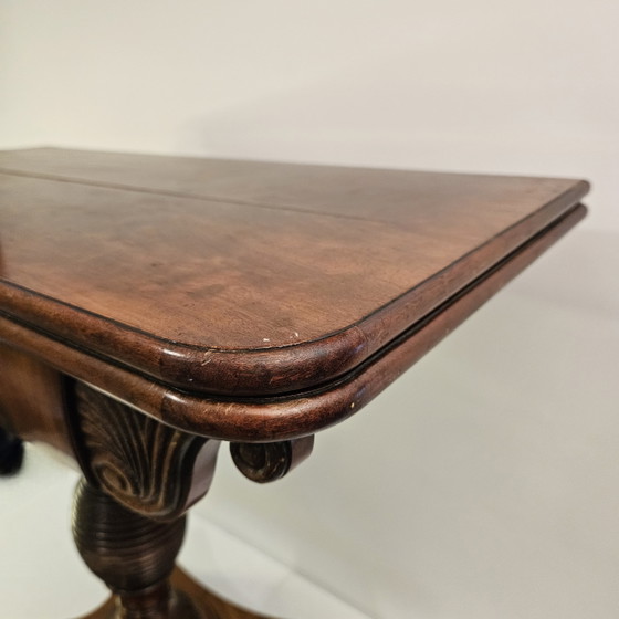 Table de jeu/console de style Régence ancienne en acajou - XIXe siècle – Tables d'appoint, Wood (photo 4 of 8)