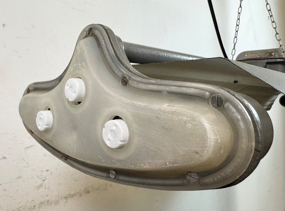 Image 1 of Lampadario industriale grigio a sospensione di Polam Gdansk, anni '70