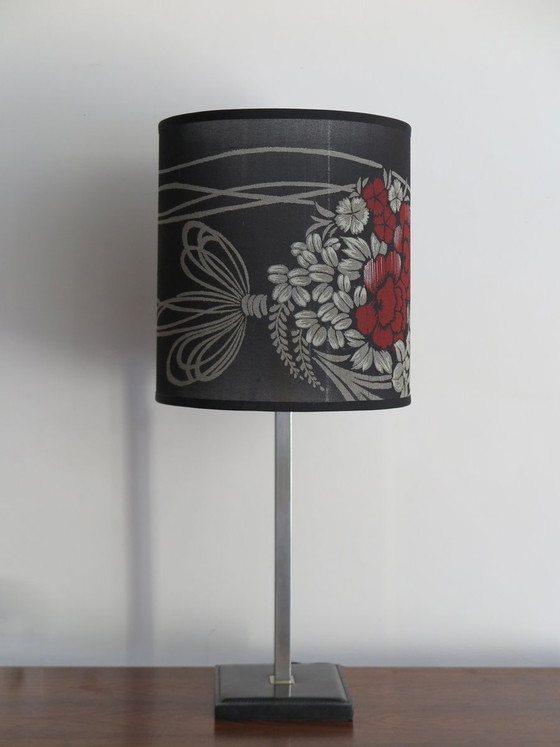 Lampada da tavolo di Delvaux, anni '60 – Lampade da tavolo, Cromo, Seta (photo 10 of 10)