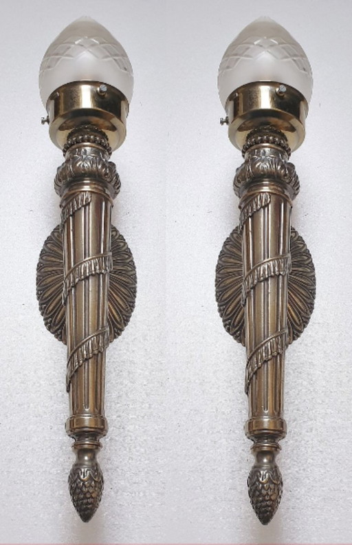 2 lampade da parete / torce in stile Art Déco Impero