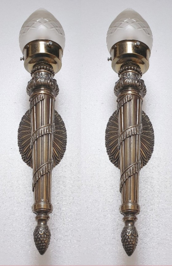 Image 1 of 2 lampade da parete / torce in stile Art Déco Impero