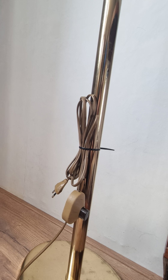 Image 1 of Antieke messing vintage vloerlamp – jaren 70 – Duitsland – zwenkarm
