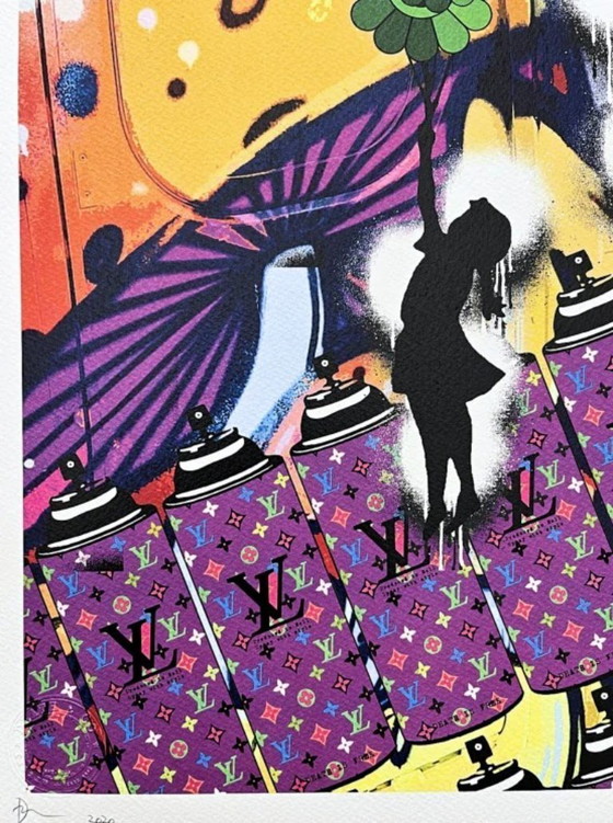 Image 1 of Death NYC - Ragazza con palloncino e spray di Murakami - Edizione limitata con certificato