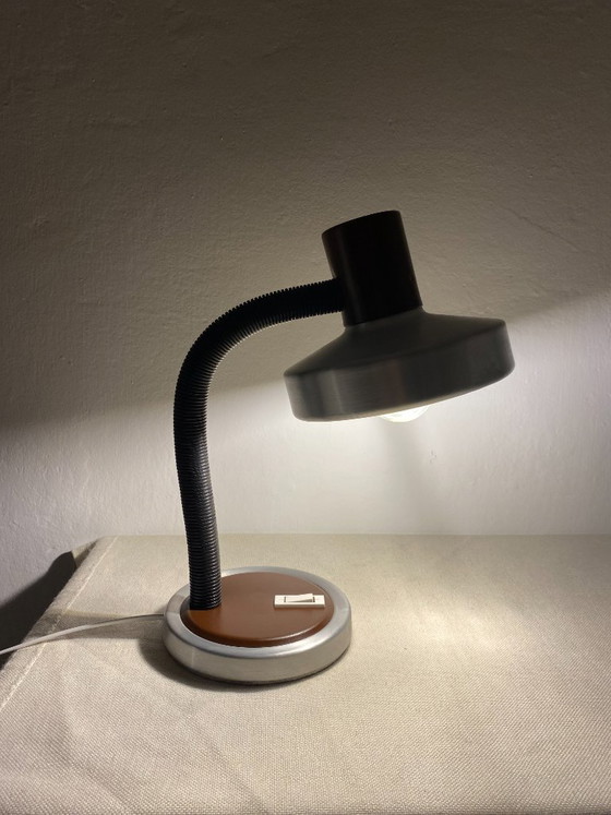 Lampe de bureau réglable Vintage Lebane FS 731, Yougoslavie années 1970, Aluminium, Marron (photo 10 sur 12)