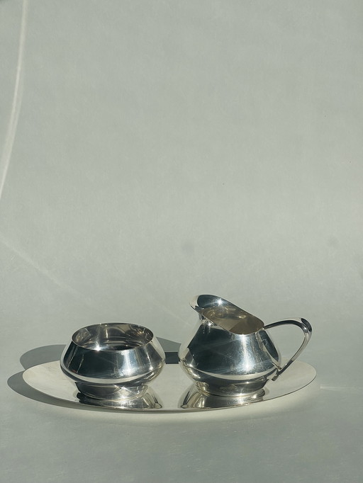 WMF Wagenfeld Bauhaus Versilbertes Servierset