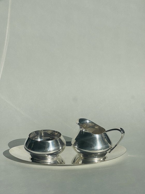 Image 1 of WMF Wagenfeld Bauhaus Silver Plated Serving Set