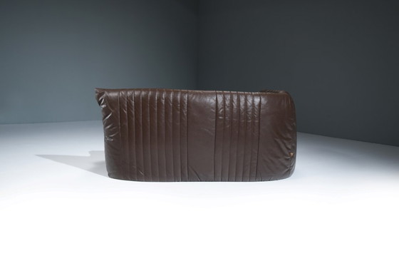 Image 1 of Zeldzame bruine leren Aralia loungebank van Michel Ducaroy voor Ligne Roset Frankrijk