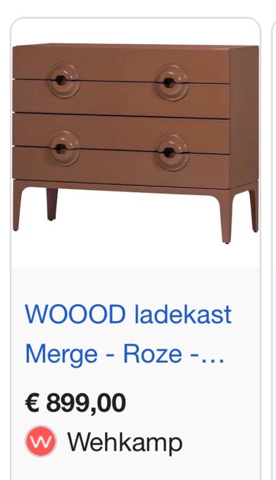 Cassettiera WOOOD Merge rosa antico – Cassettiere, Legno (photo 4 of 6)