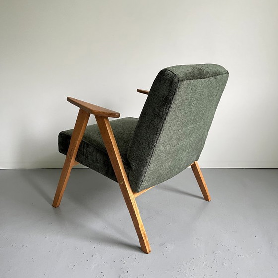 Restored Vintage Mid Century Modern Armchair in Forest Green – BuashkoGarage, Wood (photo 3 of 13)