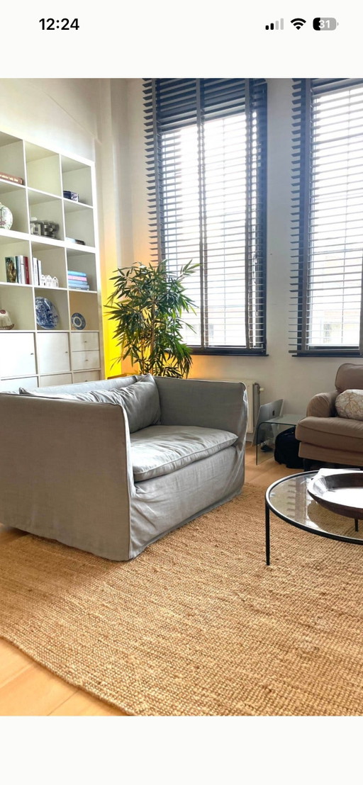Divanetto Modalo in stile boho con rivestimento in lino sfoderabile. – loveseats, Canvas, Cotton
