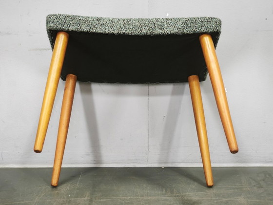 Danish Mid-Century Modern Beech and Upholstered Stool, 1960s – Wood (photo 10 of 10)