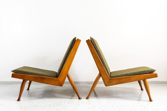 Mid Century Armchairs By Marian Grabinski, KFM, Poland, 1960s – Krakowskie Fabryki Mebli, Textile, Wood (photo 7 of 23)