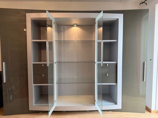 Vintage Wandkast Met Vitrine