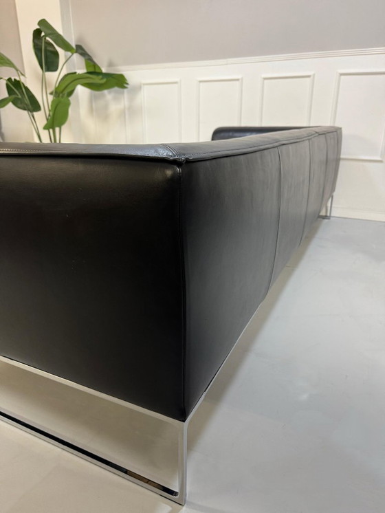 Image 1 of COR Mell Lounge Designer Sofa Couch Black Leather 3 Seater