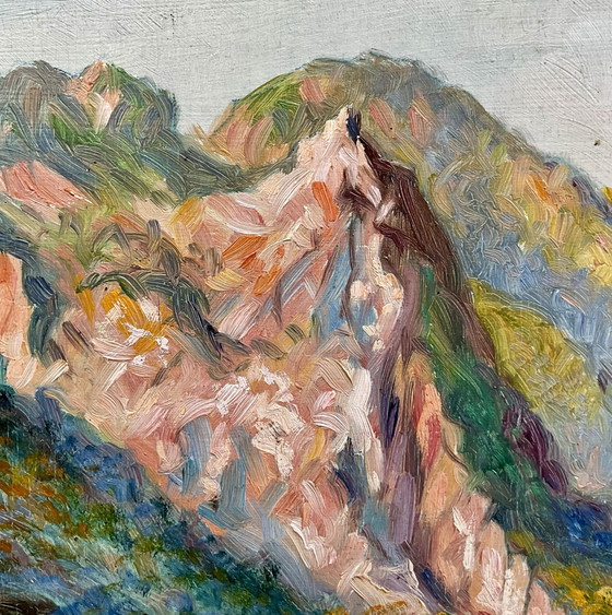 Gran óleo postimpresionista, La Corniche d’Or, Estérel, Firmado Rabier, Hacia 1920, Pinturas y dibujos (foto 10 de 13)