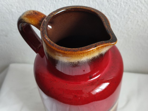 Image 1 of Vintage Scheuring West Germany 447-22 Vaso caraffa rosso marrone lava