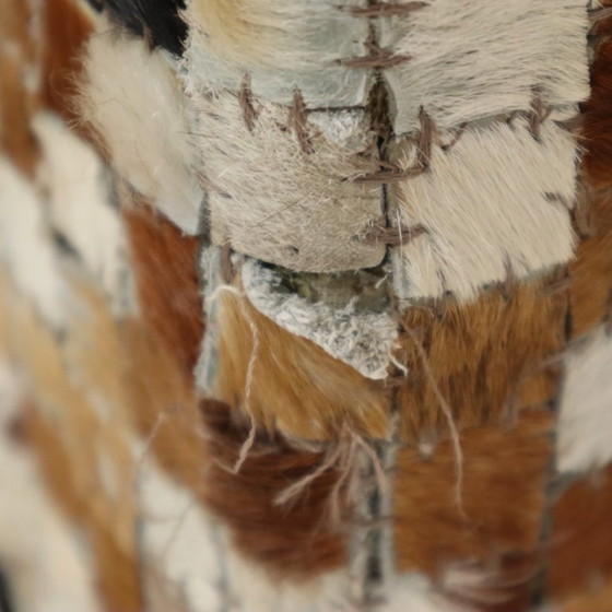 Image 1 of Vintage Square Footstool Goatskin