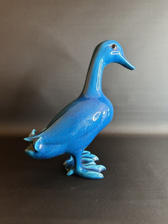 Image 1 of Art Deco keramische eend van George Cassin, Frankrijk ca. 1950 – gesigneerd
