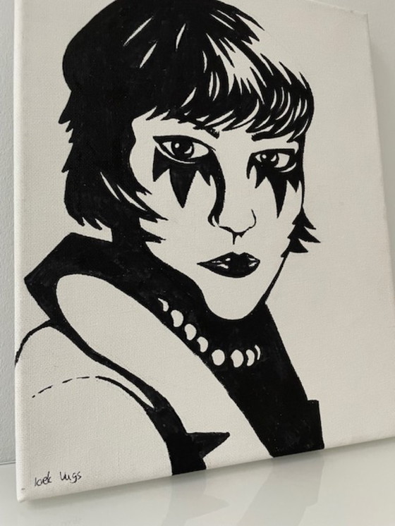 Image 1 of Loek Vugs ausdrucksstarkes Porträt auf Leinwand 24 x 30 cm
