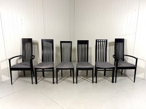 6 sillas de comedor Tonon Italy de Wolf Schmidt Bandelow, década de 1980