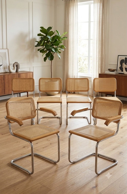 6x Cesca Marcel Breuer stijl Made in Italy