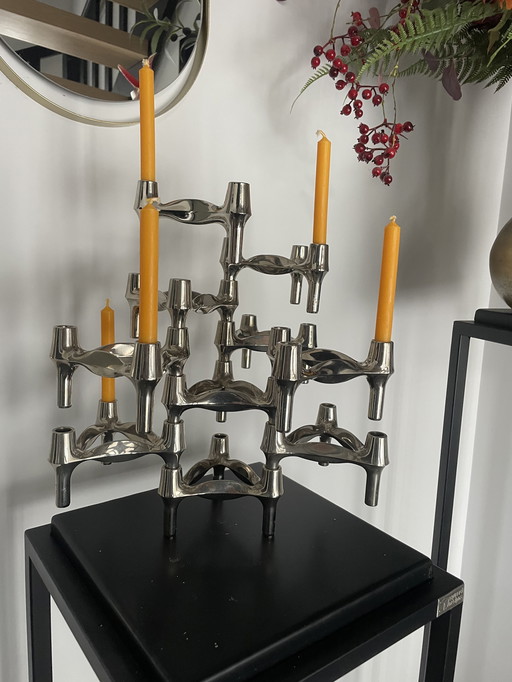 Set di 10 bellissimi candelieri originali BMF Stoff Nagel Combileuchten, comprese le candele