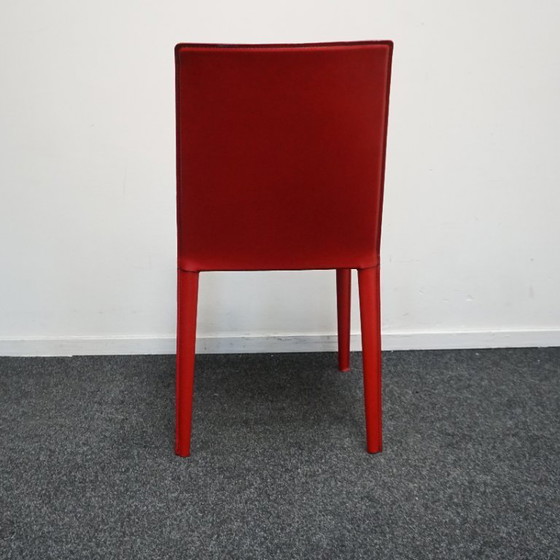 Image 1 of Arper Norma Design | Red Leather Chairs