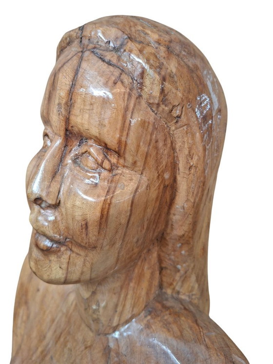Image 1 of Important 20th Century Wooden Sculpture Female Nude '40
