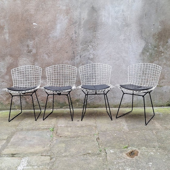 Image 1 of Set van 4 draadstoelen van Harry Bertoia, jaren 60.