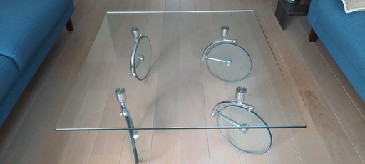 Glass coffee table 'Wheels' by Kare-design