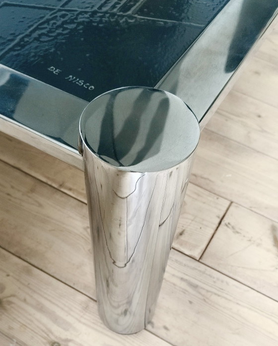 Raro tavolino da caffè di De Nisco – Tavolini da caffè, Glass, Metal (photo 6 of 7)