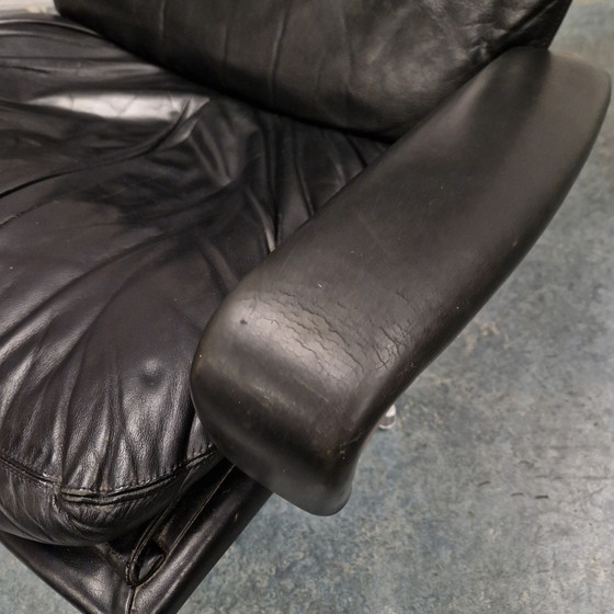 Image 1 of Strassle Vintage leather armchair swivel chair swivel chair