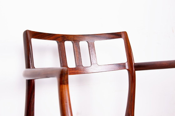 Image 1 of Fauteuil Danois en Palissandre et tissu, modèle 64 par Niels Otto Moller pour Moller’s Mobelfabrik 1960.