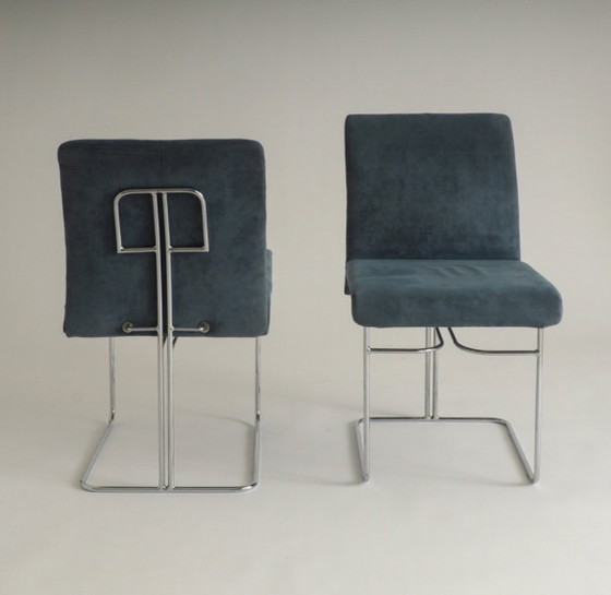 Image 1 of Set of 4 dining chairs by Ernesto Radaelli for Saporiti