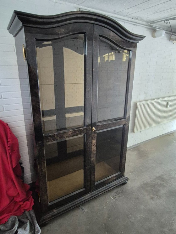 Image 1 of Elegant goatskin leather wardrobe by Aldo Tura