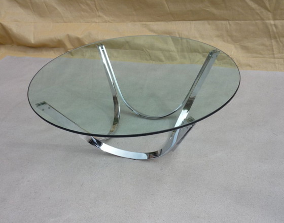 Salontafel van Knut Hesterberg, glas en staal. – Ronald Schmitt (photo 5 of 5)