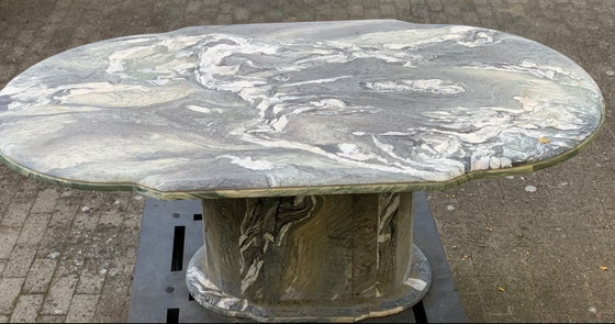 Image 1 of Sculptural Italian Marble Dining Table – Biomorphic Top – 180 × 100 cm