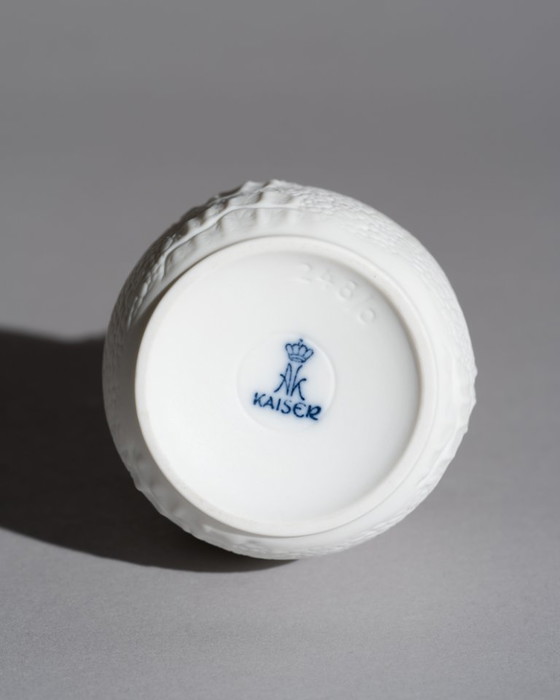 Image 1 of AK Kaiser Biscuit Porcelain Reptile Crocodile Vase Trio Manfred Frey Germany 70s