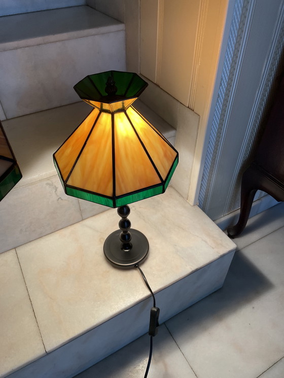 Image 1 of Tiffany-Glas in Goldlampen