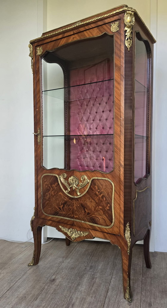 Louis XV Vitrinekast – Vitrinekasten, Glass, Velvet (photo 3 of 13)