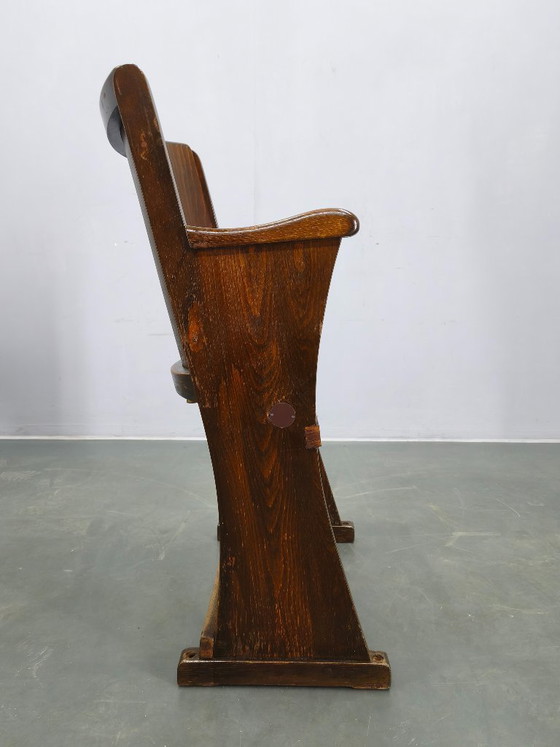 Image 1 of Poltrona da cinema vintage anni '50 in legno di faggio, seduta da teatro.