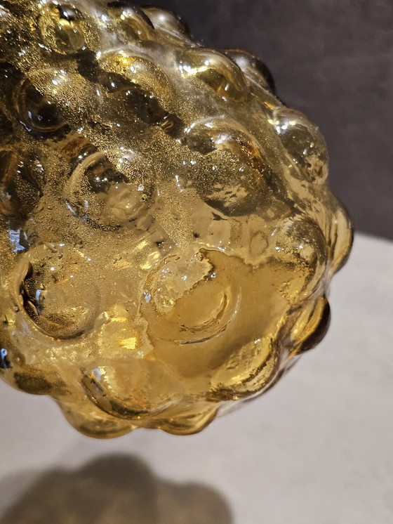 Image 1 of Jarra Empoli de cristal ámbar, años 60.