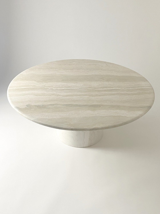 Image 1 of Table basse ronde en travertin Up&Up, 1970s