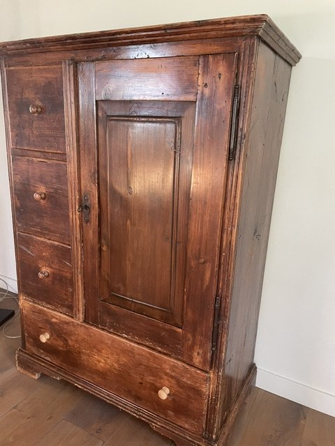 Antique Dining Room / Sideboard Cabinet – Wood, Metal (photo 3 of 5)