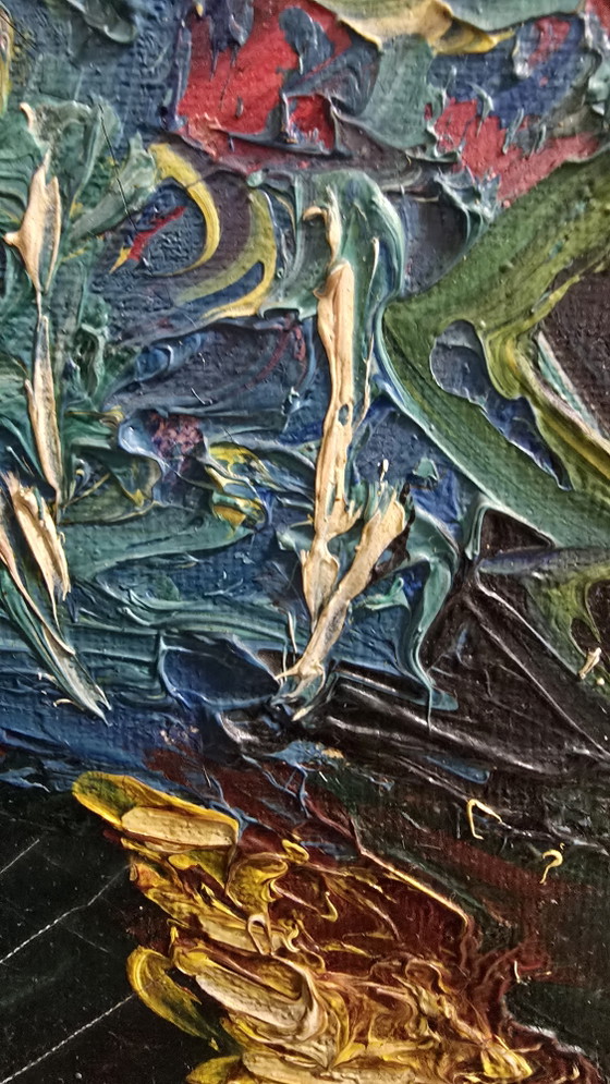 Original Impressionist Impasto Oil Painting by R.G. van Wezel (Verified History) 30x70cm (photo 8 of 14)
