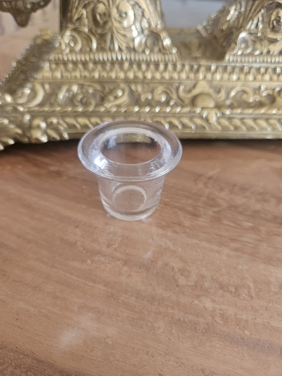 Image 1 of Antique French double desk inkwell – D.L. n°9 Déposé – Cast bronze with gilding, ca. 1880–1890