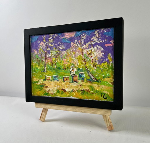 Original Oil Painting Colorful Nature Landscape Breath of spring