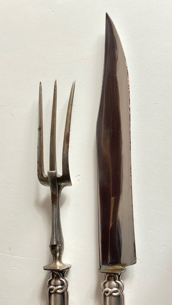 Image 1 of COUVERTS à Viande Argent et Métal argenté PARIS France