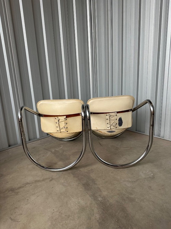 Image 1 of Willy Rizzo leren set stoelen